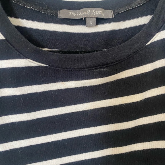 Michael stars navy and white stripe midi dress small - Picture 5 of 6